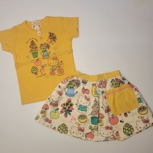 Misha Lulu Hello Kitty Tee & Skirt set